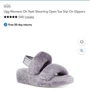 Ugg Women’s Oh Yeah Shearling Open Toe Slip-On Slippers